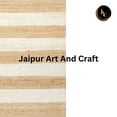thumbnail image 4 of Jaipur Art And Craft Rectangle Hand Braided Jute White Strip Area Rug Floor Carpet (10x14 Sq ft), 4 of 5