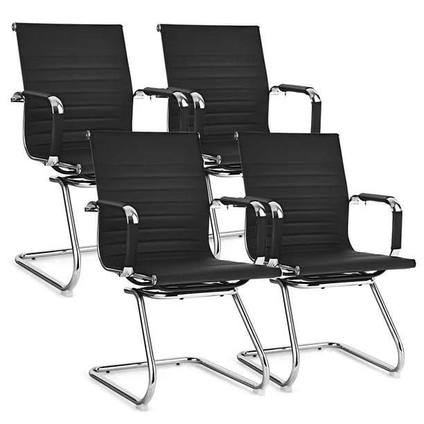 Costway Set of 4 Office Chairs Waiting Room Chairs for Reception