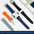 thumbnail image 2 of Correa de reloj de 21 mm para Cartier Santos Sandoz Santos Serie 100 Correa de caucho fluorado para hombre Correa de metal de liberación rápida, 2 of 5