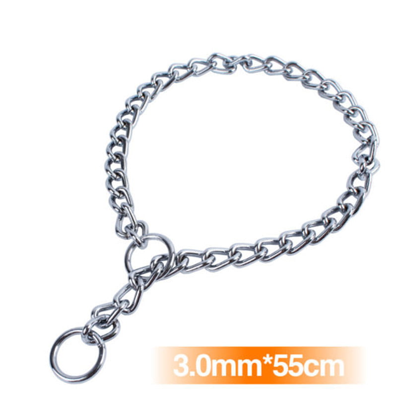 Pet Dog Stainless Steel Choke Chain Silver Choker Collar Twisted Safe Necklace 