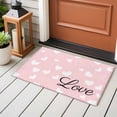 thumbnail image 4 of Valentines Day Entryway Rug 2'x3'&nbsp; Non Slip Front Door Mats, Pink White Love Hearts Romantic Entrance Rugs Indoor Outdoor Carpet, Washable Floor Mats Small Area Rug for Bedroom Kitchen, 4 of 8