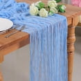 thumbnail image 2 of Cheesecloth Table Runner, 13Ft Light Blue Long Cheese Cloth Boho Gauze Table Runner for Wedding Bridal Baby Shower Birthday Holiday Party Sheer Table Decorations,1 Pcs, 2 of 6