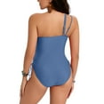 thumbnail image 4 of Womens Swimsuits One Piece Cutout High Cut Swimwear Black Bathing Suit Swim Suits for Women One Shoulder (Blue 2XL), 4 of 5