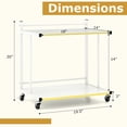 thumbnail image 3 of Gymax 2PCS Mobile Side Table w/Open Shelves Golden Trimmed Edges Lockable Wheels, 3 of 10