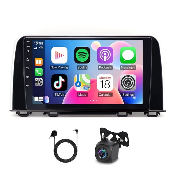 Car Stereo 9" Android 15 4GB 64GB GPS Navigation for Honda CRV 2017-2021 with CarPlay Android Auto WiFi Bluetooth SWC AHD Camera Mirror Link