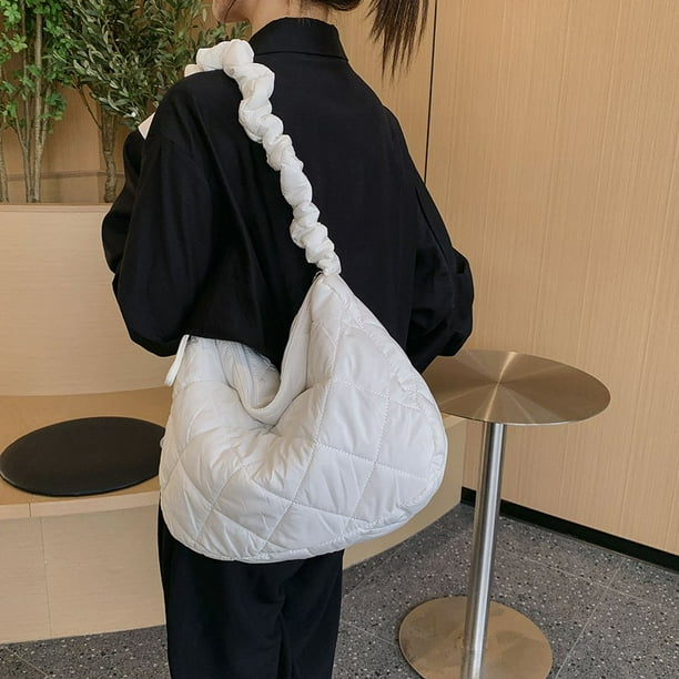Women Padding Sling Bag Padded Shoulder Bag with Ruched