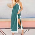 thumbnail image 2 of Simua Women's 2 Piece Sets Boho Color Block Sleeveless Maxi Dress Matching Shorts with Pockets, 2 of 9