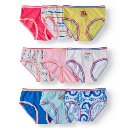 100% Cotton Hipsters - Wonder Nation Girls 100% Cotton Hipster Panty, 9 pack