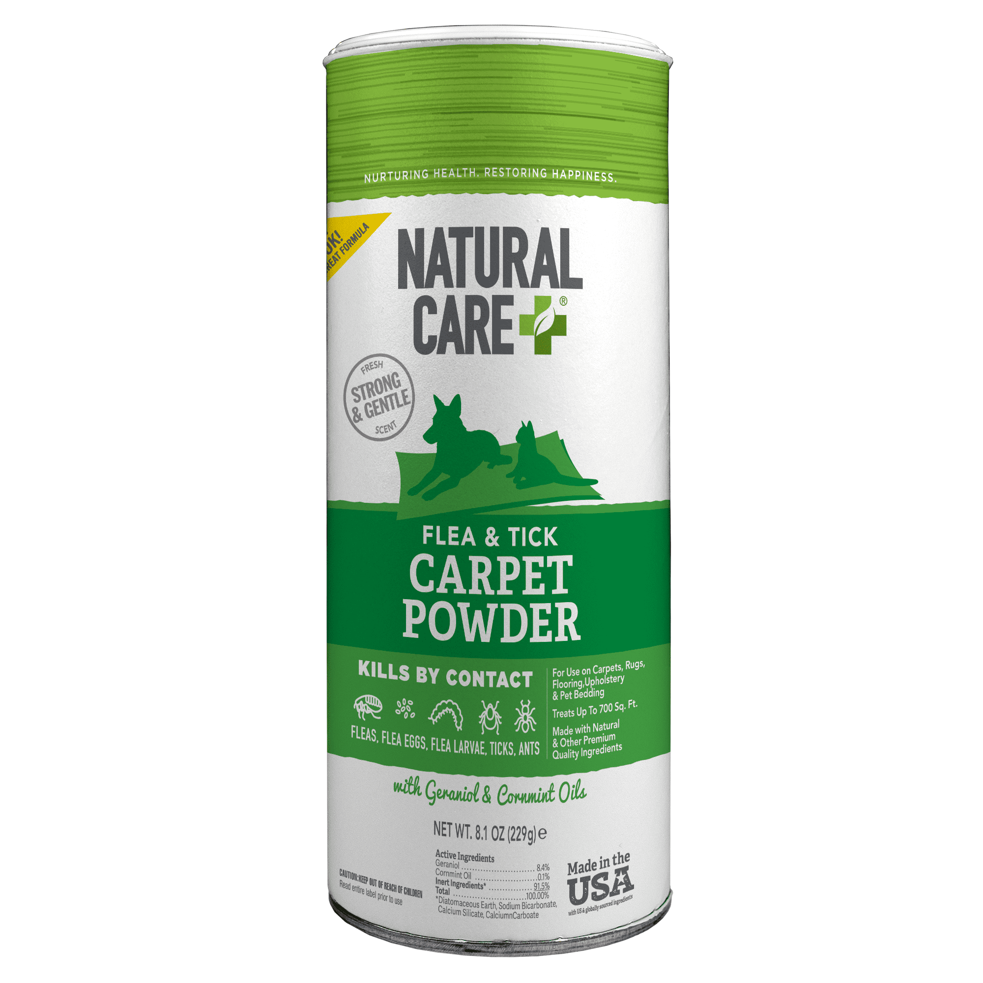 Natural Care Flea and Tick Carpet Powder Flea Treatment for Rugs, Carpet, or Pet Bedding 8.1