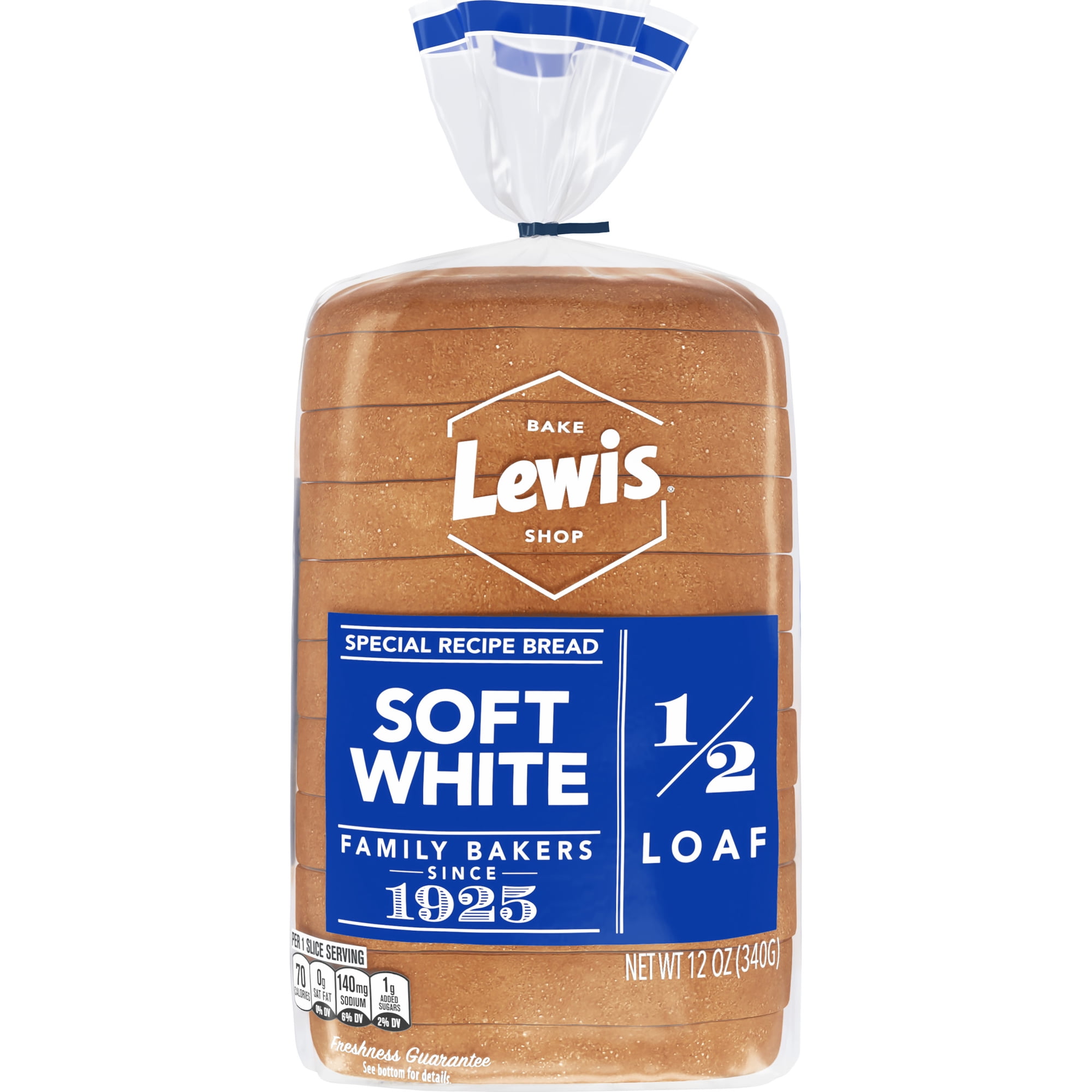 Lewis Bake Shop Soft White Half Loaf Bread, 1/2 Loaf, 12 oz