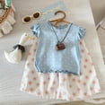 thumbnail image 3 of HZLBSE Ruffle Sleeve Wide Leg Casual Outfit Set 2-Piece (Little Girls), 3 of 5