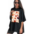 thumbnail image 3 of Plus Size Shirt for Women Oversized Black Tops for Women Short Sleeves Shirt for Women Maple Leaf2 T Shirt Crewneck Shirt for Women M, 3 of 5