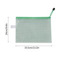 thumbnail image 3 of Harliver Mesh Zipper Pouch Bags, A4 Zipper Bags for Organizing Storage, Waterproof Zipper Pouches, Letter Size File Bags for Office Supplies, School,Puzzles, Board Game Storage, Green, 3 of 5
