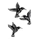 thumbnail image 1 of 3 Piezas Colibrí de de la Pared Decoración Pájaros de Metal 3D Escultura al Aire Libre Hierro Colgante al Aire Libre Decoración Adornos, 1 of 9