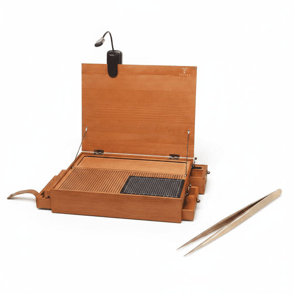 Pitycbo Portable Model Building Workstation with Adjustable Light And Brass Tweezers for