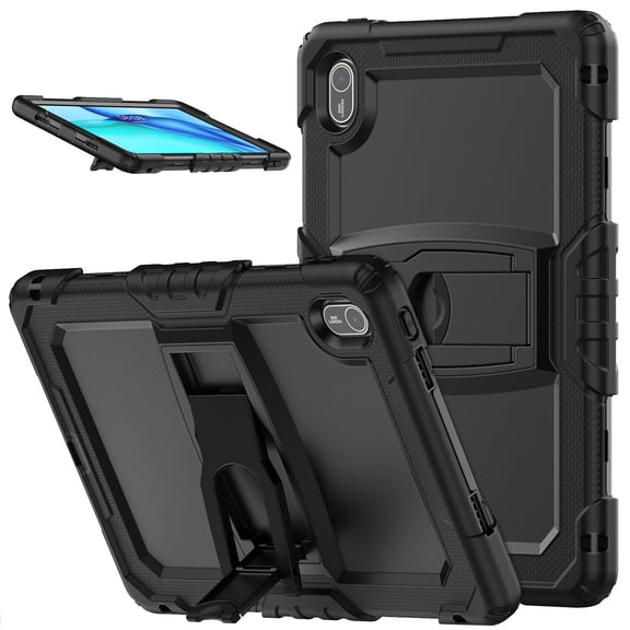 XYX For MatePad SE 2024 Case 11 inch AGS6-W00, 3in1 Heavy Duty Shockproof Tablet Case with Stand, Shoulder Strap, Black