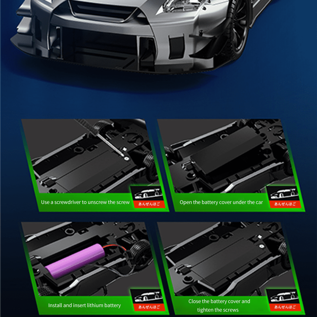 1:20 Scale High-Speed Remote Control Drift Car with Realistic Lights, 2.4GHz 4WD RC Stunt Car, 50-80m Range, USB Rechargeable, Ready-to-Run Racing Toy for Teens & Adults