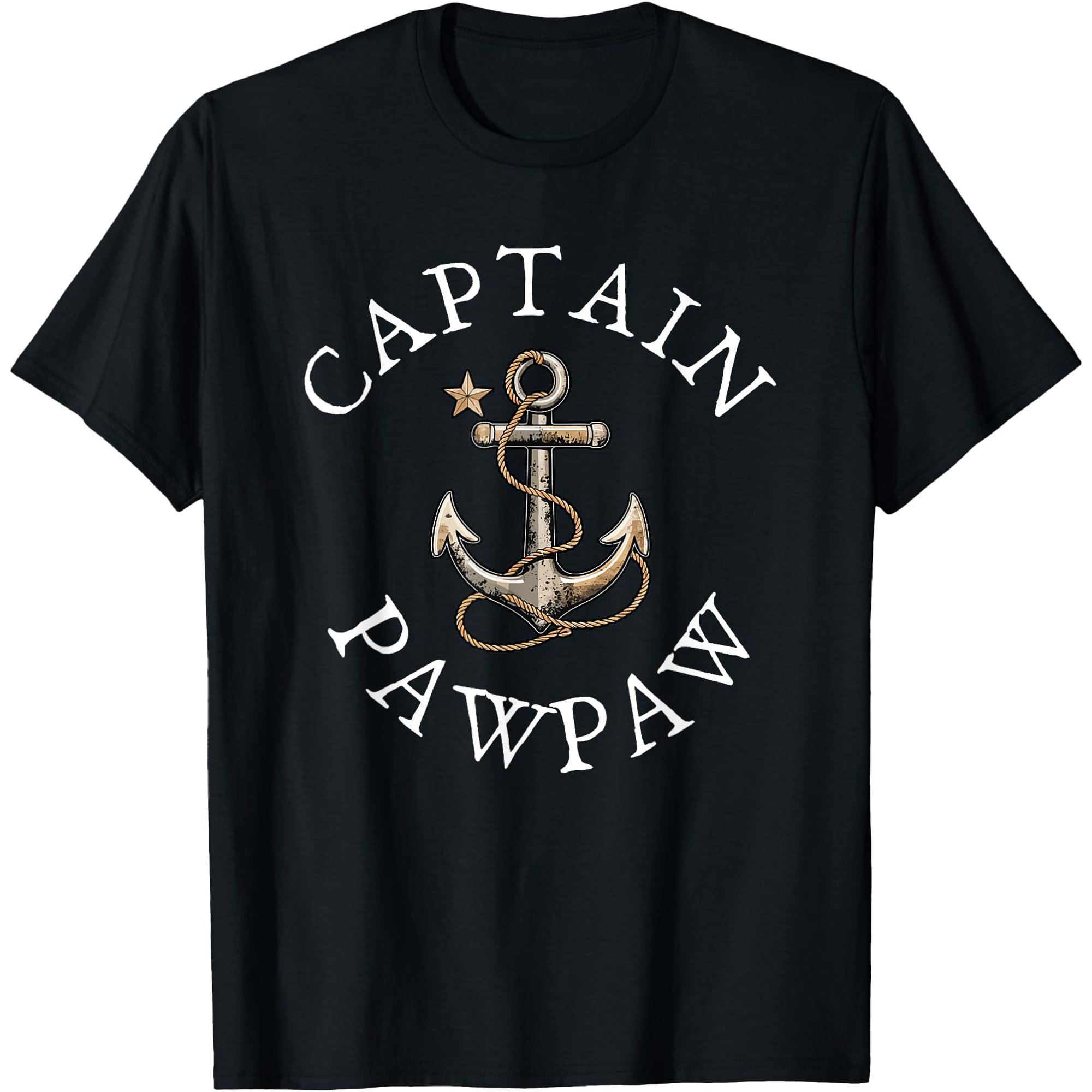 Captain PawPaw Boat Sailing Boating Vintage Anchor Paw-Paw T-Shirt
