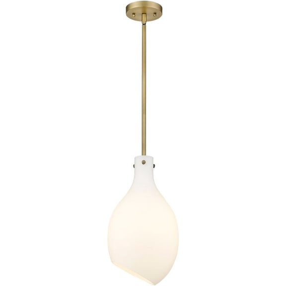 493-1S-BB-G551-9 Innovations Lighting Salem - 1 Light Mini Pendant In Industrial Style-16 Inches Tall and 8.5 Inches Wide-Brushed Brass Finish-Matte