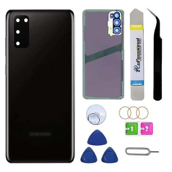 Back Cover Glass Replacement for Samsung Galaxy S20 6.2-Inches Galaxy S20 5G SM-G980 SM-G981 All Carriers with Installation Manual   Repair Tool Kit (Black)