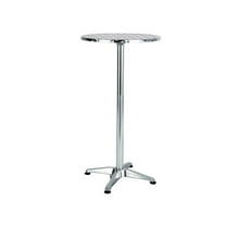 BTExpert Aluminum Indoor Outdoor 23.75" Round Restaurant Bar height 45" Table flip top, Patio Stainless Steel Silver Furniture  25.75" base