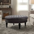 thumbnail image 5 of Linon Isabelle Velvet Round Tufted Ottoman, Multiple Colors, 5 of 8