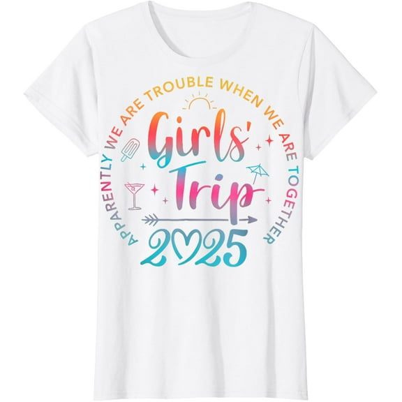 Tie Dye Girls Trip 2025 Trouble When We Are Together T-Shirt