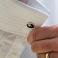 thumbnail image 2 of Alien Head in Space Round Cufflink Set Gold Color, 2 of 5