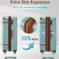 thumbnail image 6 of JERFIT 3-Piece Expandable Hardside Spinner Luggage Set with TSA Lock, 20" & 24" Suitcases & Cosmetic Case, Lightweight ABS, Green, 6 of 7