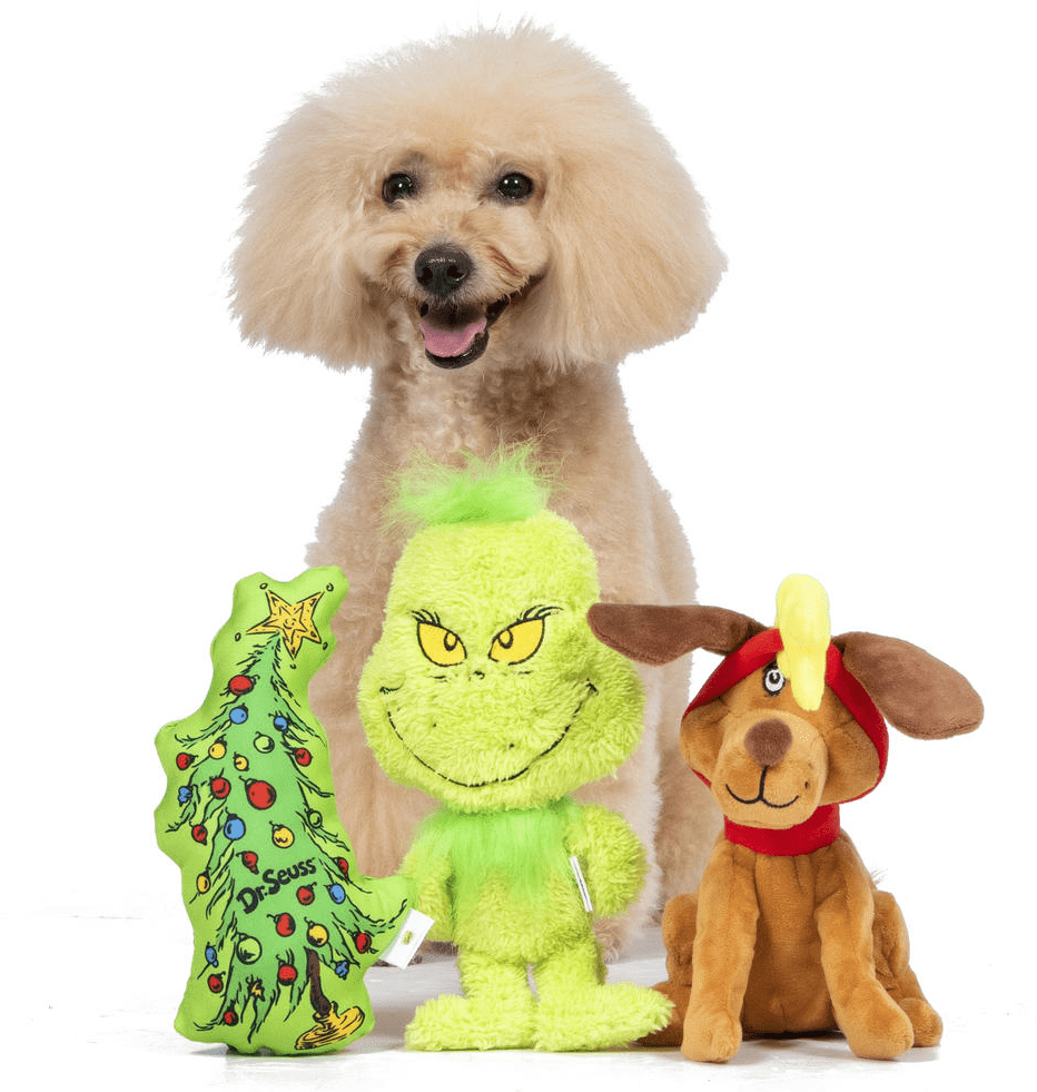 Dr. Suess's The Grinch 3 Piece Plush Dog Toys