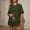 Armée Verte, variante sur Elvqul Chandail à Enfiler pour Femmes et Shorts, Col Ras du Cou, Taille Élastique, Pyjama Léger Deux Pièces à Manches Courtes, Ensembles de Détente pour Adolescentes, Uni