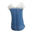 thumbnail image 5 of xiaxaixu Hauts en Dentelle Crochet pour Femmes, T-Shirts d'Été Basiques à Manches Courtes Col en V Coupe Ample, 5 of 5