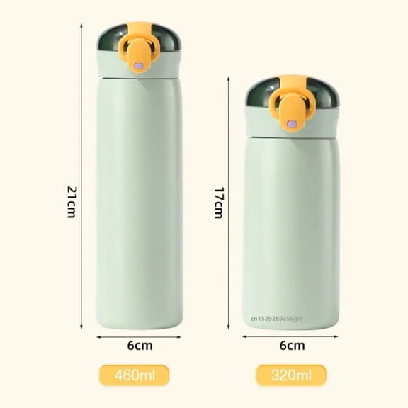 Insulated Stainless Steel Water Bottle – Double Wall Vacuum, Leakproof, with Straw, 320/460ML for Home, Outdoor & Sports