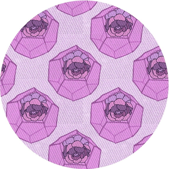 Ahgly Company Indoor Round Patterned Blossom Pink Area Rugs, 6' Round
