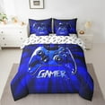 thumbnail image 2 of Erosebridal Male Gamepads Bedding Sets Twin Size,Video Game Comforter Sets with Sheets,Blue Gamer Bed in a Bag Twin size,Super Cozy Geometric Room Decor,Reversible,7-Piece, 2 of 6