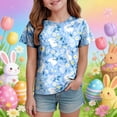 thumbnail image 2 of YDFCWXW Easter Bunny Shirt for Toddler Girls Kids Tees Eggs T-Shirts 1-13 Y (4-5 Years, Light Blue), 2 of 6