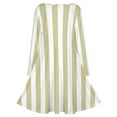 thumbnail image 5 of Aesthetic Green Beige And White Vertical Long Sleeve Dresses For Women Vintage Elegant Party Dress Oversized V-neck Dress S-8XL, 5 of 7