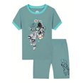 thumbnail image 2 of QEFJNO Little Boy 2PCS Glow-in-the-Dark Pajamas Toddler Kids Halloween Astronaut Cotton Short Sleeve Sleepwear 3T, 2 of 9