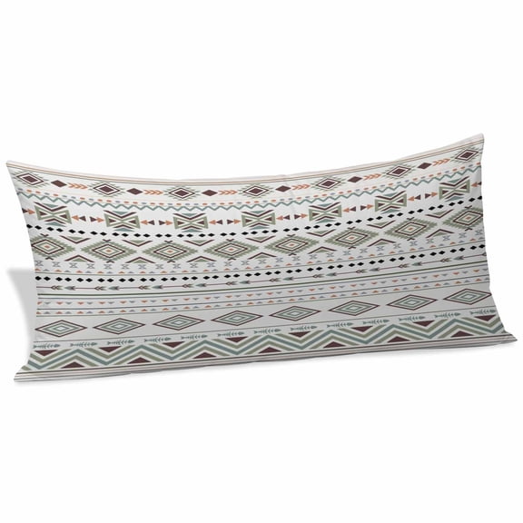 Sage Green Boho Body Pillow Covers 20"x54", Vintage Ethnic Tribe Abstract Art Soft Brushed Microfiber Breathable Throw Pillow Covers, Decorative Pillowcase with Zipper for Couch Sofa Bedroom