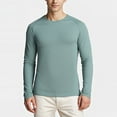 thumbnail image 4 of VgaVtl Green Long Sleeve Shirt Men Fall Winter Mens Clothes Layering Workout Slim Casual Stretch Solid Color Shirts,3XL, 4 of 9