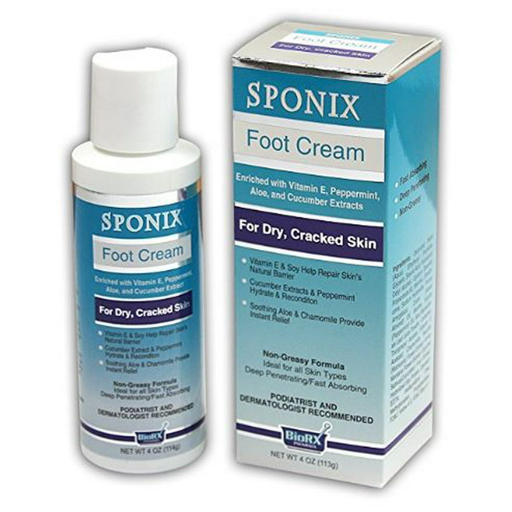 Foot Cream 4 Oz ( 120 mL ) For Dry, Cracked Skin Bottle by Sponix