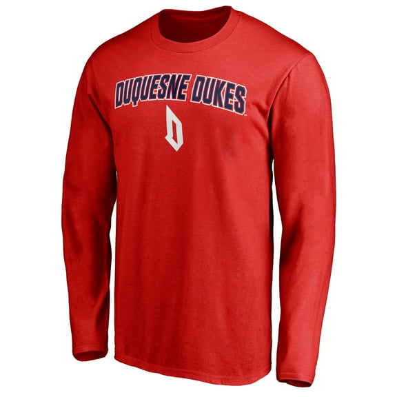 Men's Red Duquesne Dukes Proud Mascot Long Sleeve T-Shirt