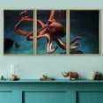 thumbnail image 2 of wall26 - 3 Piece Framed Canvas Wall Art - Common Octopus (Octopus Vulgaris). Wildlife Animal. - Modern Home Art Stretched and Framed Ready to Hang - 16"x24"x3 NATURAL, 2 of 5