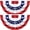 2PCS, variant on American Pleated Fan Flag,3 X6 Ft Patriotic Bunting,American US Large Size Half Fan Banner,American Flag Banner for Memorial Day The 4th of July and Labour Day
