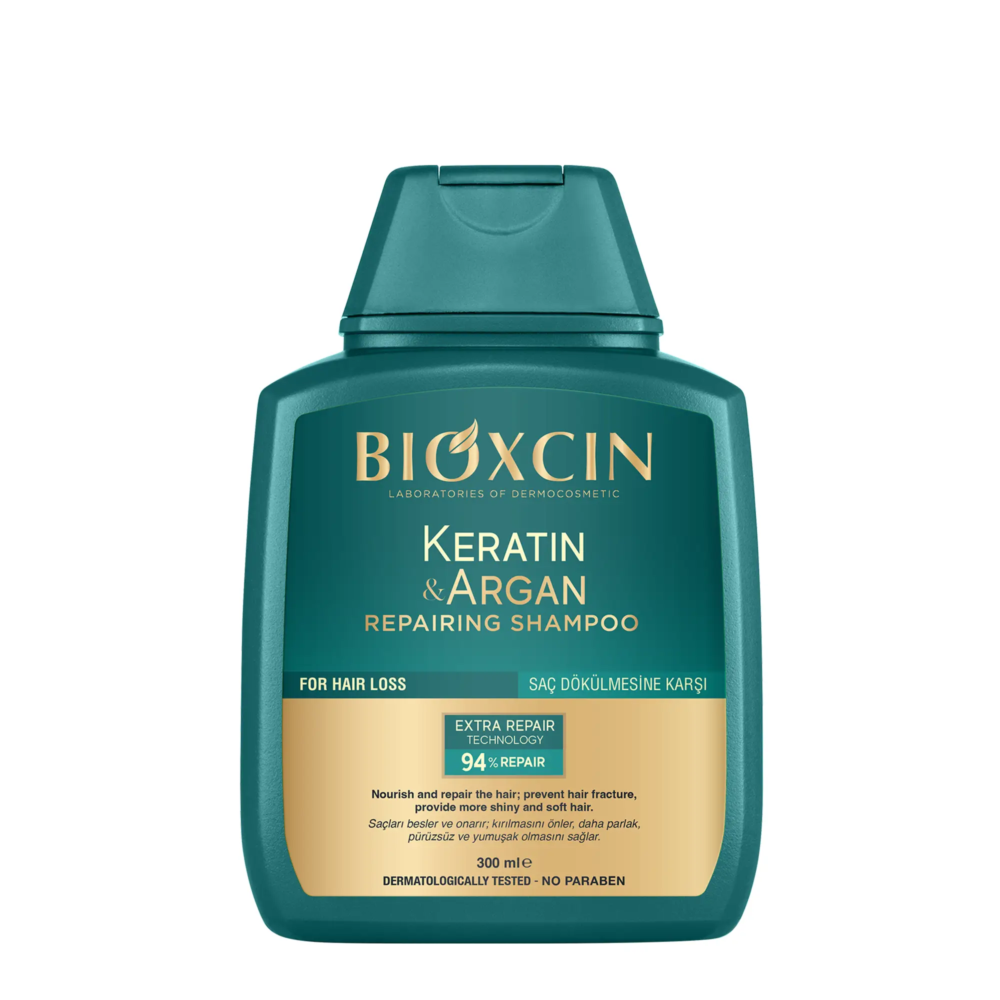 Bioxcin Keratin & Argan Repair Shampoo 300 ml - worn and