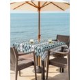 thumbnail image 3 of Outdoor Tablecloth with Umbrella Hole for Patio/Picnic/Party/Camping, Boho Green Striped Waterproof Table Cloth Square Cover Washable, Ethnic Tribe Southwestern Diamond (54"x 54"), 3 of 9