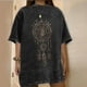 thumbnail image 1 of Puntoco Blusa de manga corta casual con estampado de mangas caídas vintage para mujer Puntoco Puntoco-2971, 1 of 9