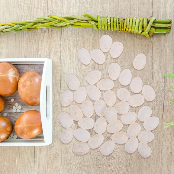 ETEREAUTY 40Pcs Faux White Easter Eggs for Easter DIY Crafts and Home Decor Accessories