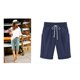 thumbnail image 3 of ICHUANYI Clearance Women's Summer Solid Five Points Large Size Cotton Linen Pants Casual Pants(Dark Blue, XL) Ichuanyi Ichuanyi, 3 of 3