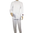 thumbnail image 2 of Men Apollo King Band Collarless Church Suit Mandarin 5 Hidden Buttons AG58 White, 2 of 9